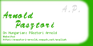 arnold pasztori business card